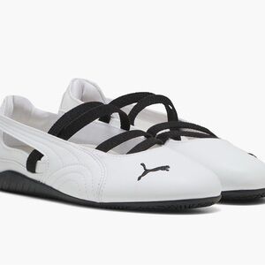 Puma White and Black Ballet Athletic Shoe